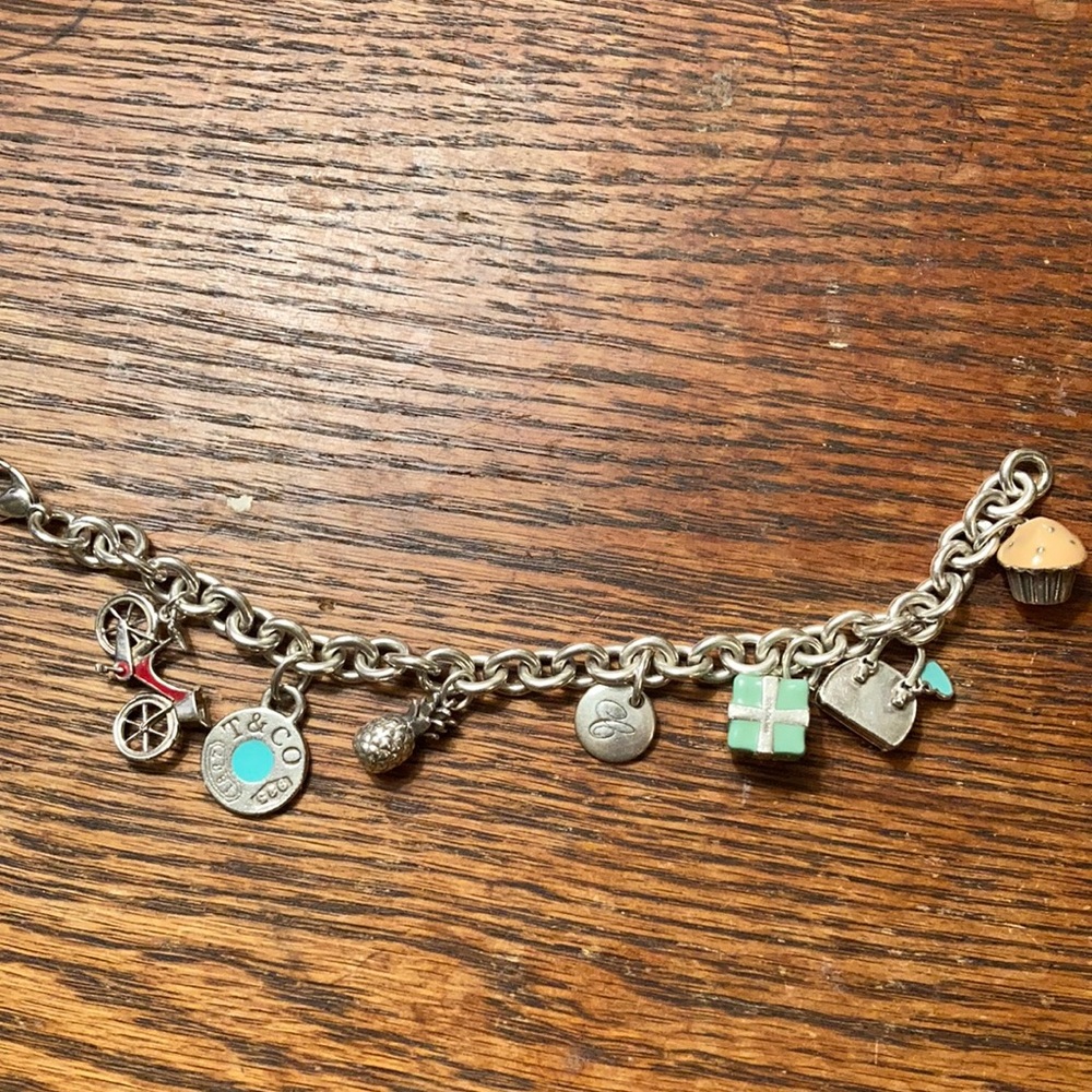7 Charm Tiffany Charm Bracelet 7 1/2 in